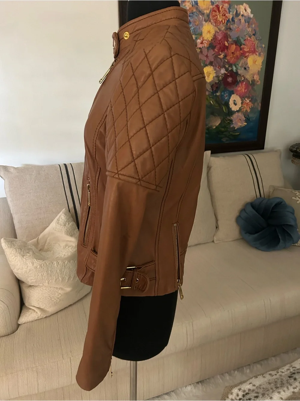 Michael Kors Buttery Leather Moto Jacket